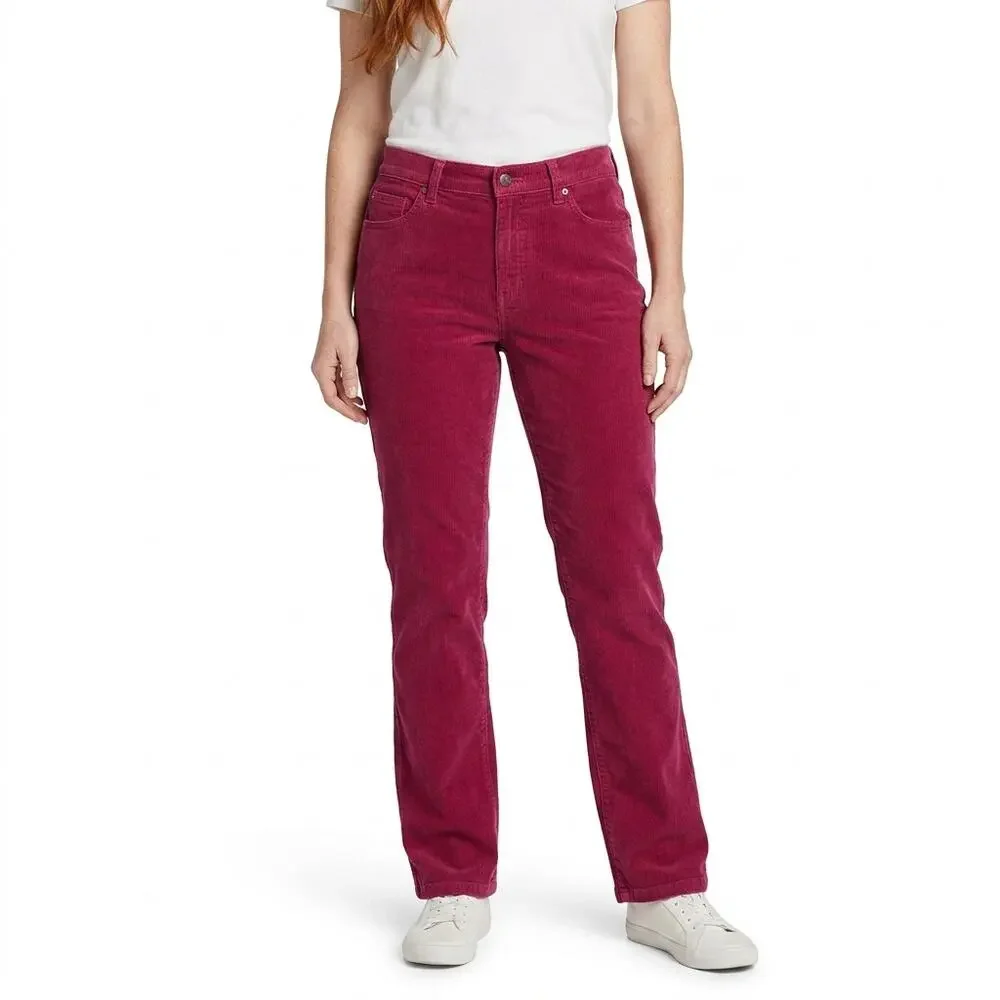 Eddie Bauer Red Stretch Pants Women Size 6 Tall